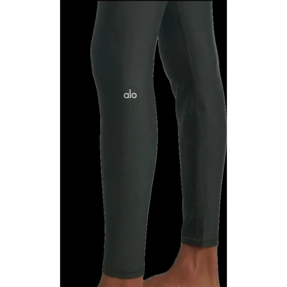 Alo Yoga 7/8 High-Waist Airlift Legging Charcoal Green Size Medium NWT